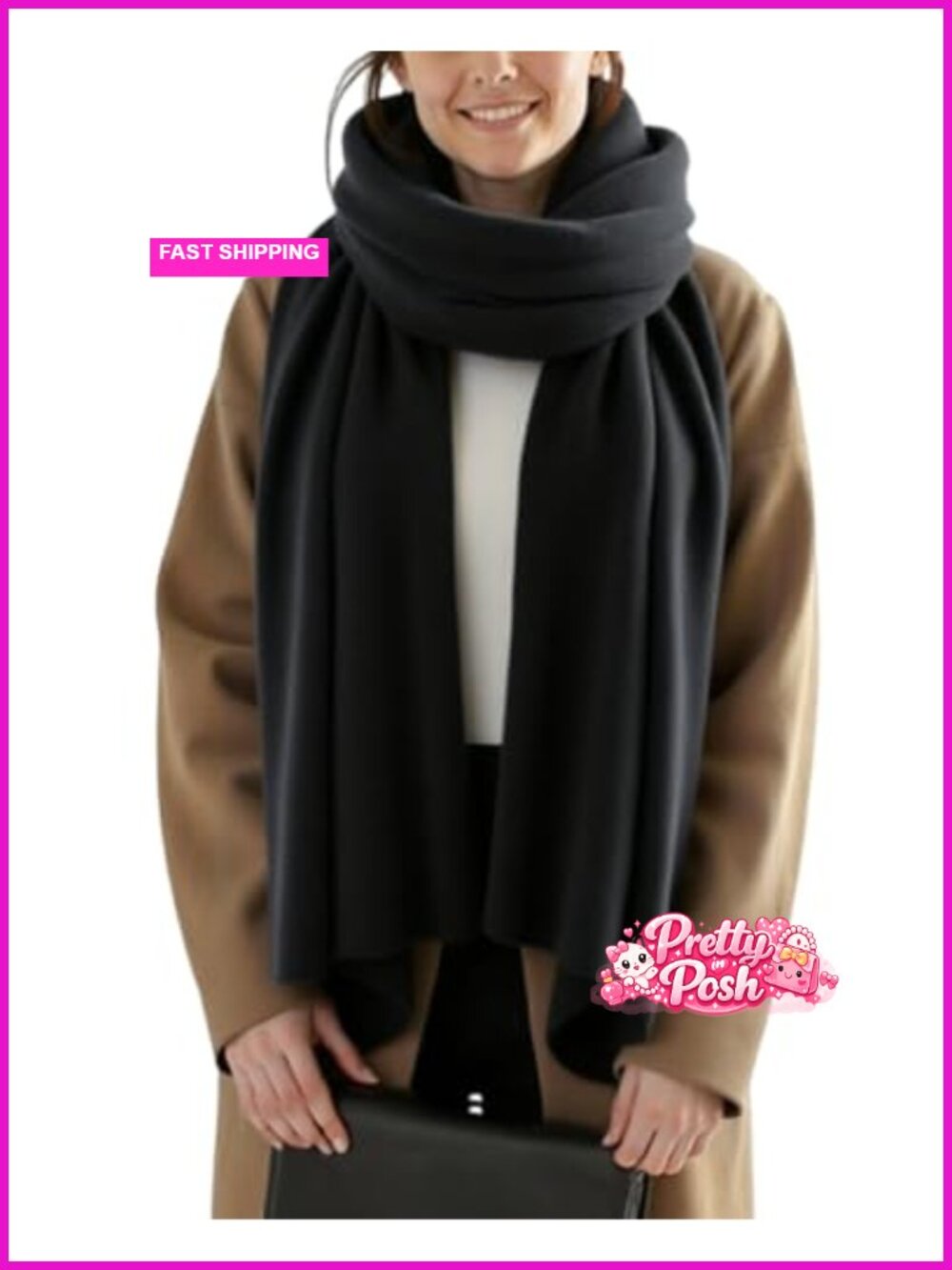 Chunky Oversized Winter Scarf Shawl Wrap Soft Acrylic Women's Cold Weather